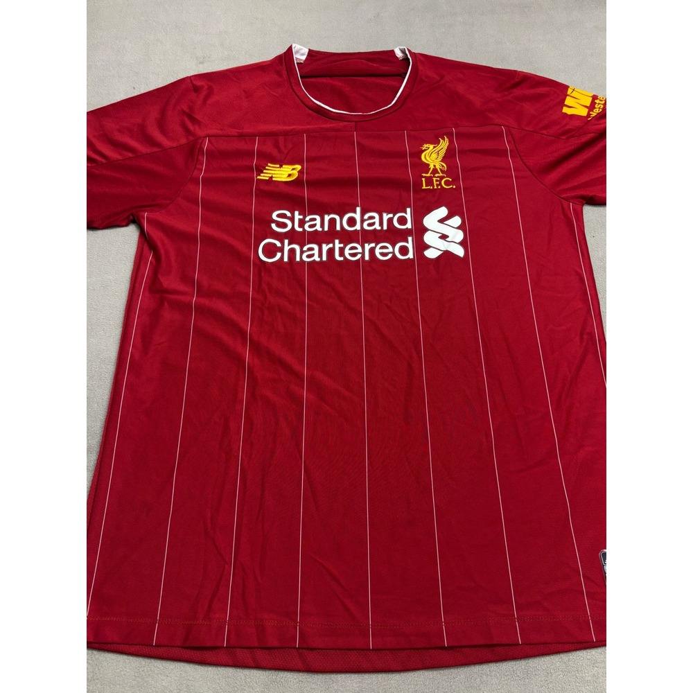 New Balance Liverpool FC 2019-20 Home Jersey Red Pinstripe Soccer Shirt